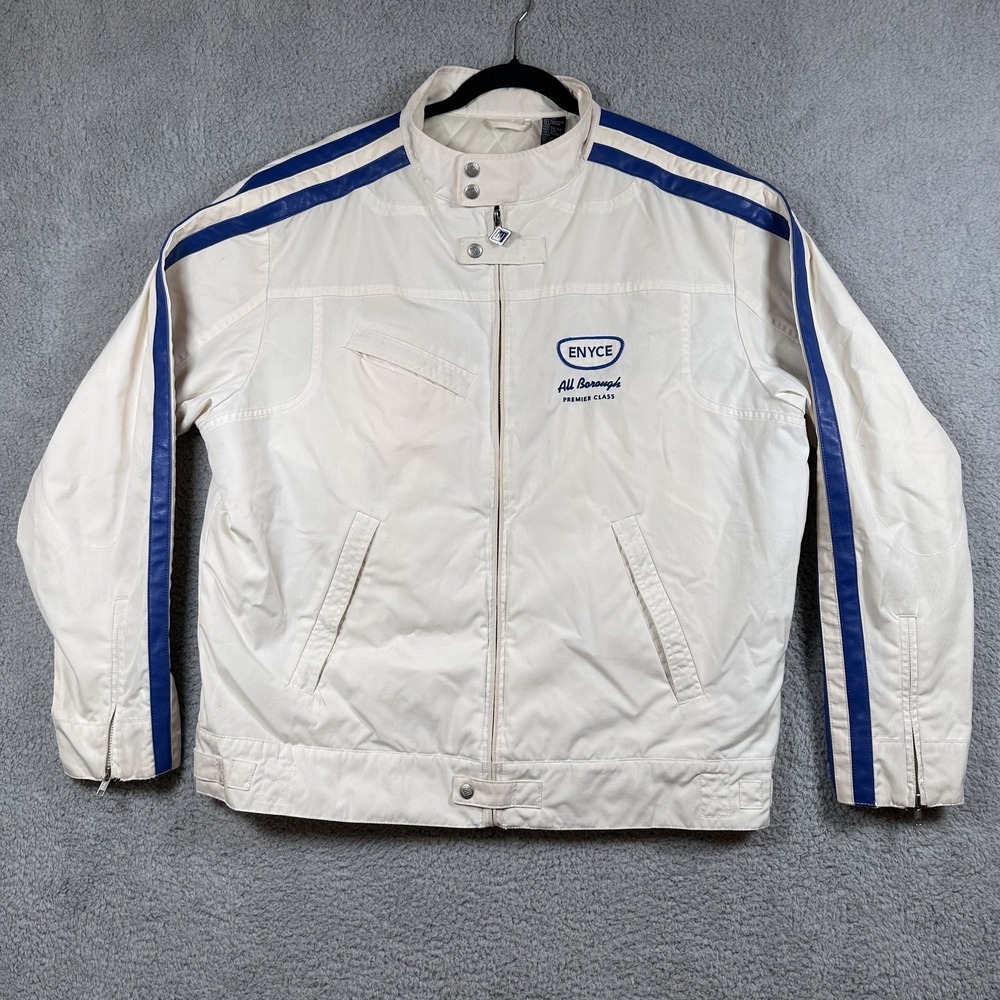 Enyce Jacket Mens XL White Blue All Borough 750 Sport Premier Class Streetwear